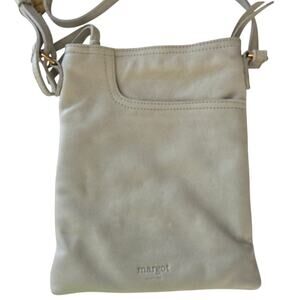 Margot New York Fringe Detail Boho Soft Leather Crossbody Sage Green 8" x 10.5"